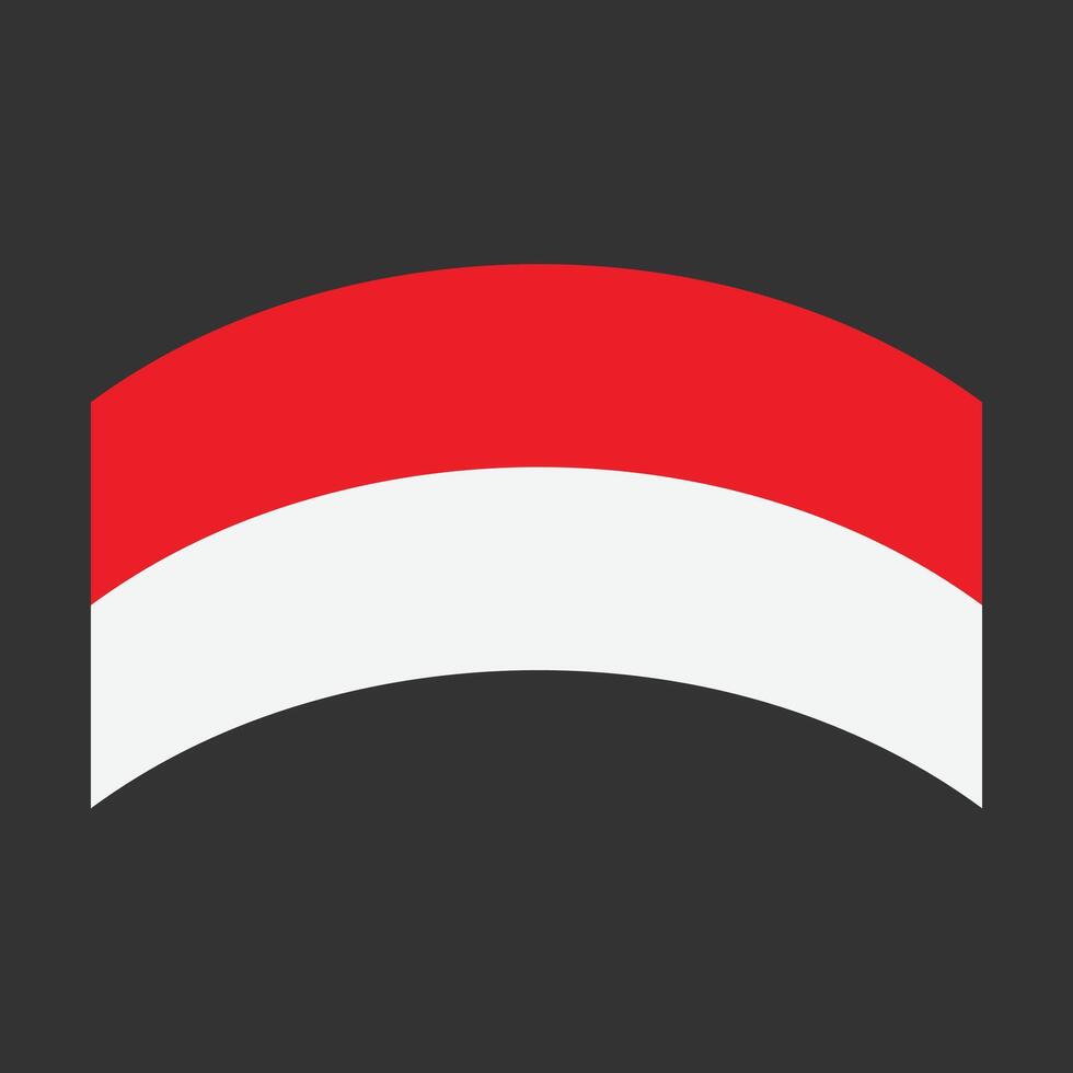 Ribbon flag of Indonesia . vector