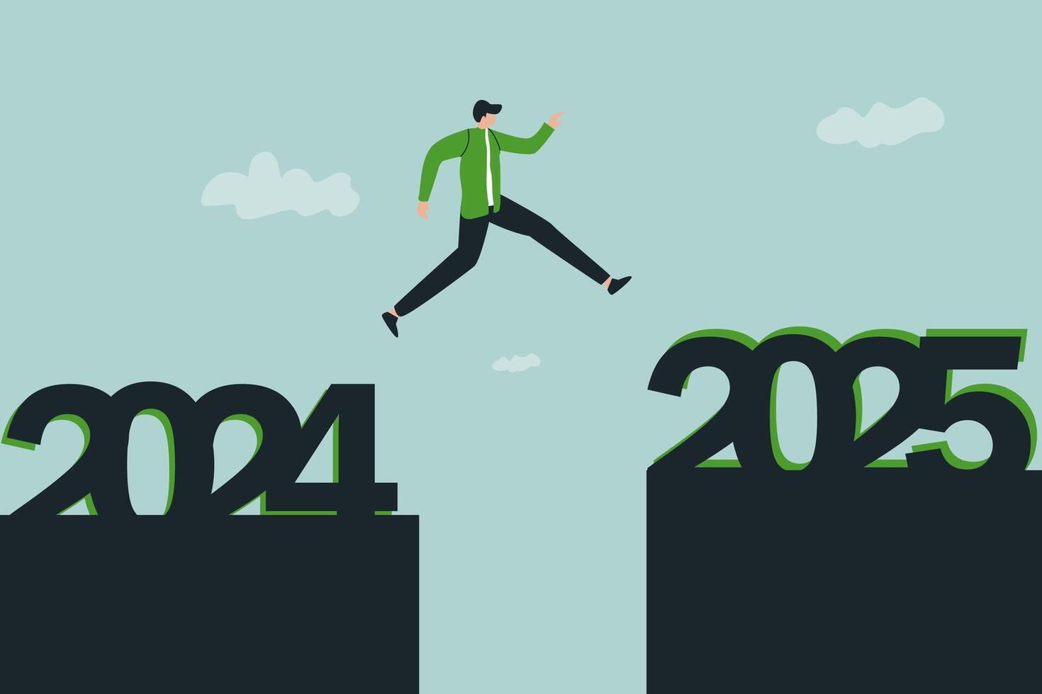 Happy new year 2025 hope for business success, new year resolution or opportunity, motivation and work enjoyment concept 49607109 Vector Art at Vecteezy