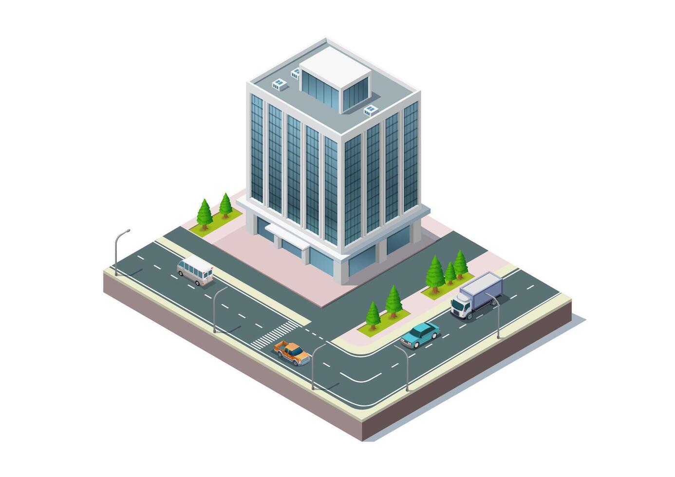 Isometric modern building vector