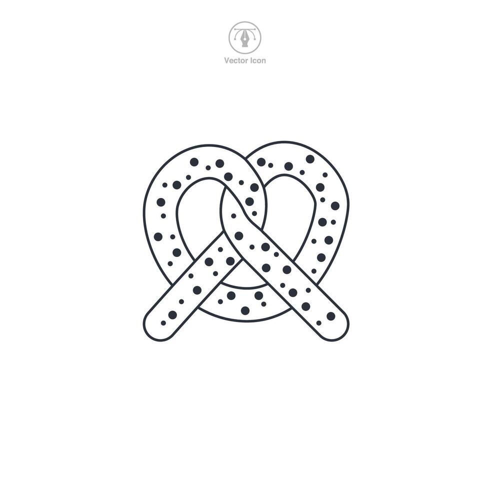 Pretzel icon symbol illustration isolated on white background vector