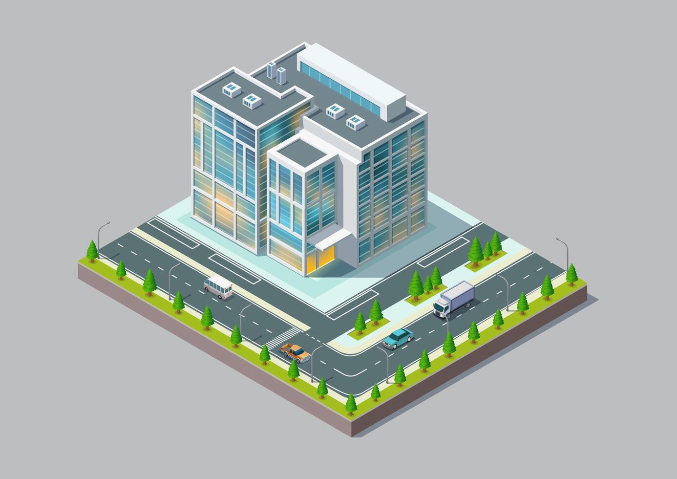 Isometric modern building vector