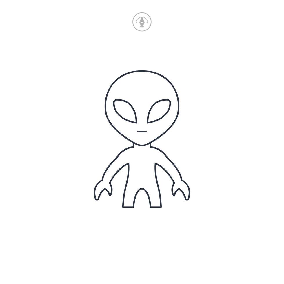 Alien icon symbol illustration isolated on white background vector