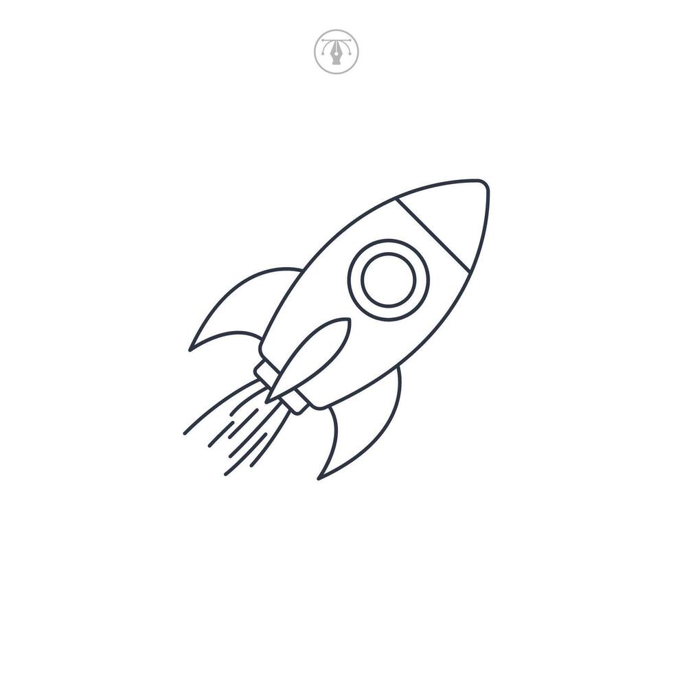 Rocket icon symbol illustration isolated on white background vector