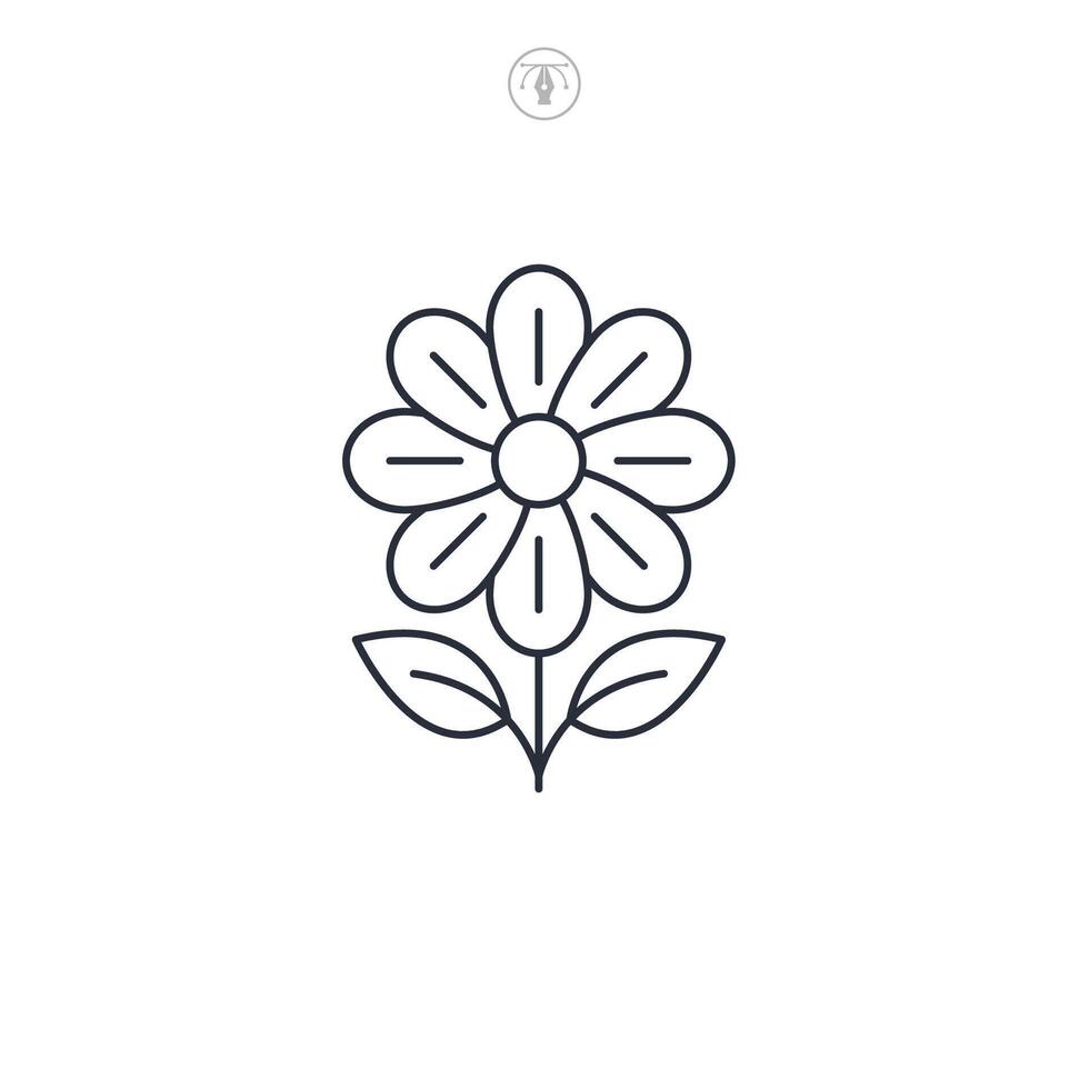 Flower icon symbol illustration isolated on white background vector