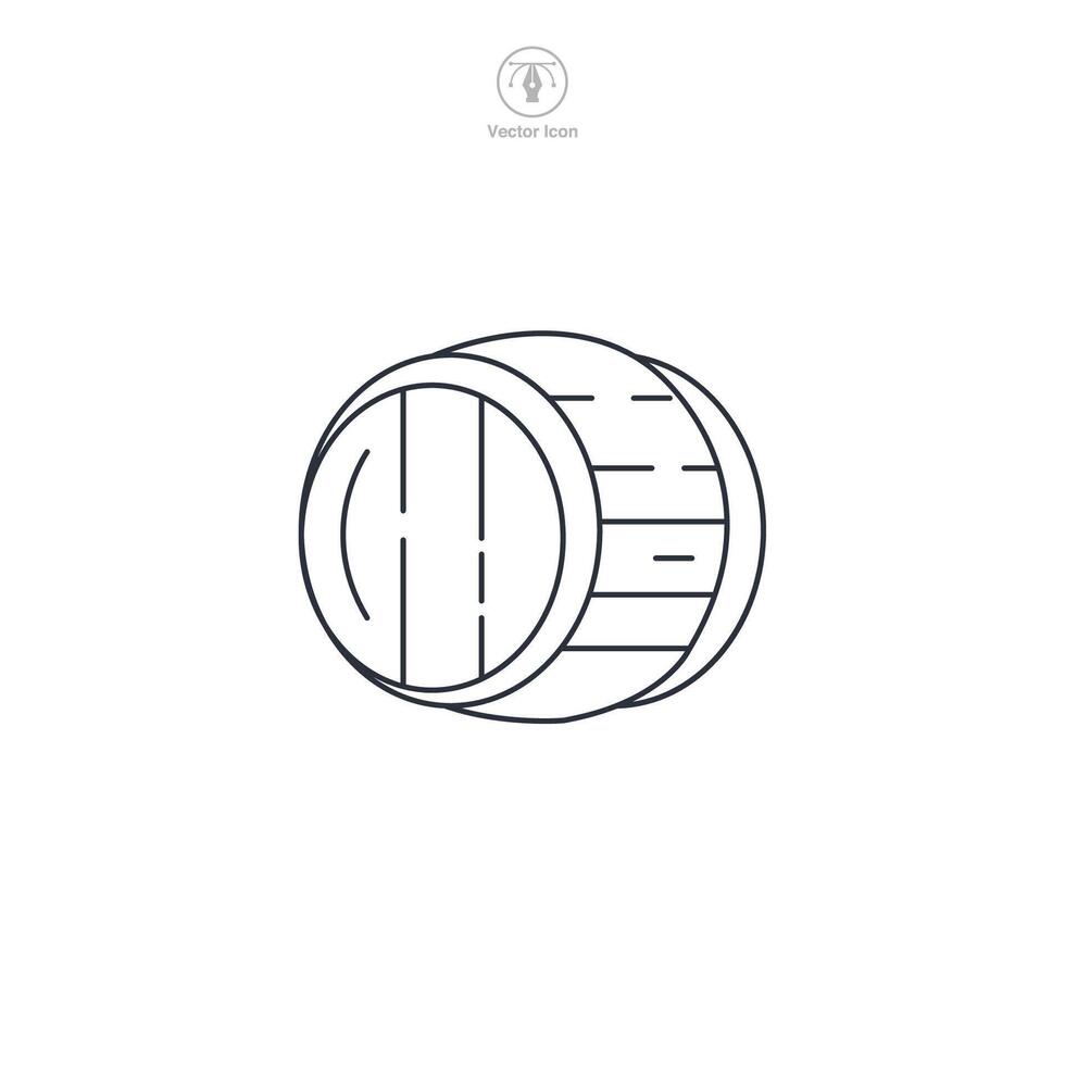 Wooden Barrel Rolling icon symbol illustration isolated on white background vector