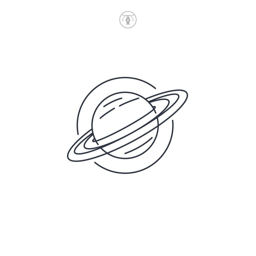 Planet Rings icon, Saturn symbol illustration isolated on white background vector