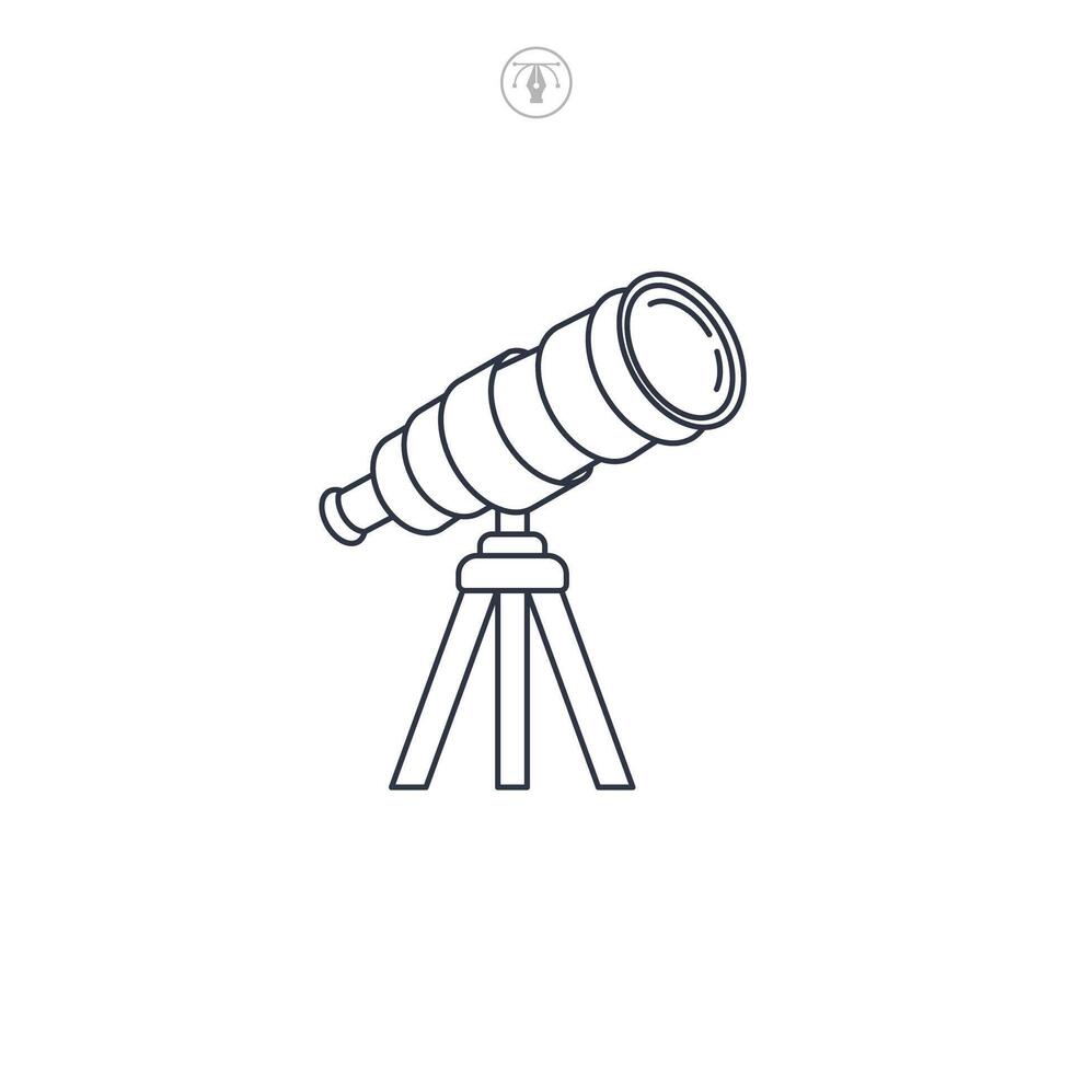 Telescope icon symbol illustration isolated on white background vector
