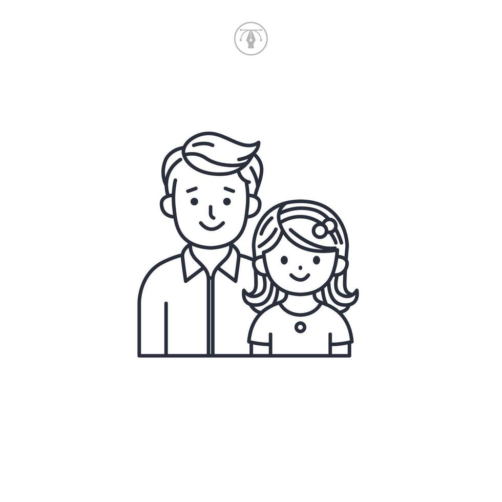 Father and Daughter icon symbol illustration isolated on white background vector