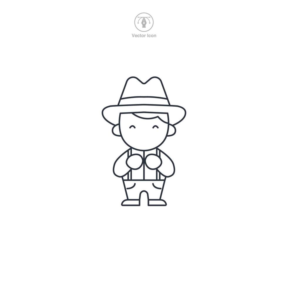 Bavarian Yodeler, Traditional costumes of Bavaria icon symbol illustration isolated on white background vector