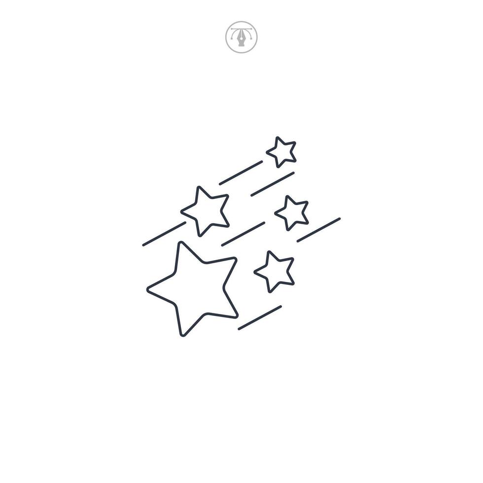 Shooting stars icon symbol illustration isolated on white background vector