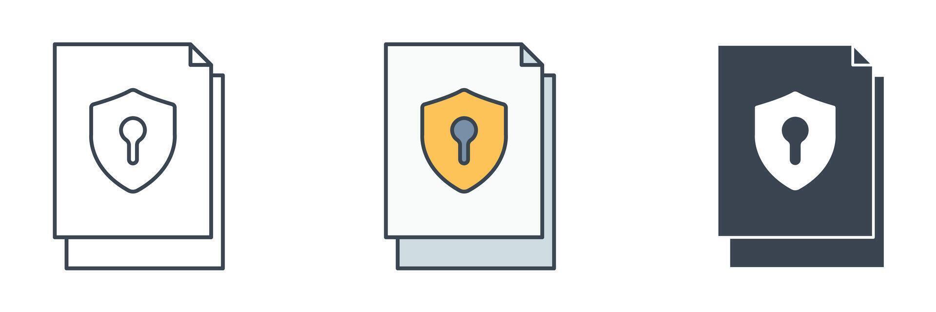 Secure Document icon symbol illustration isolated on white background vector