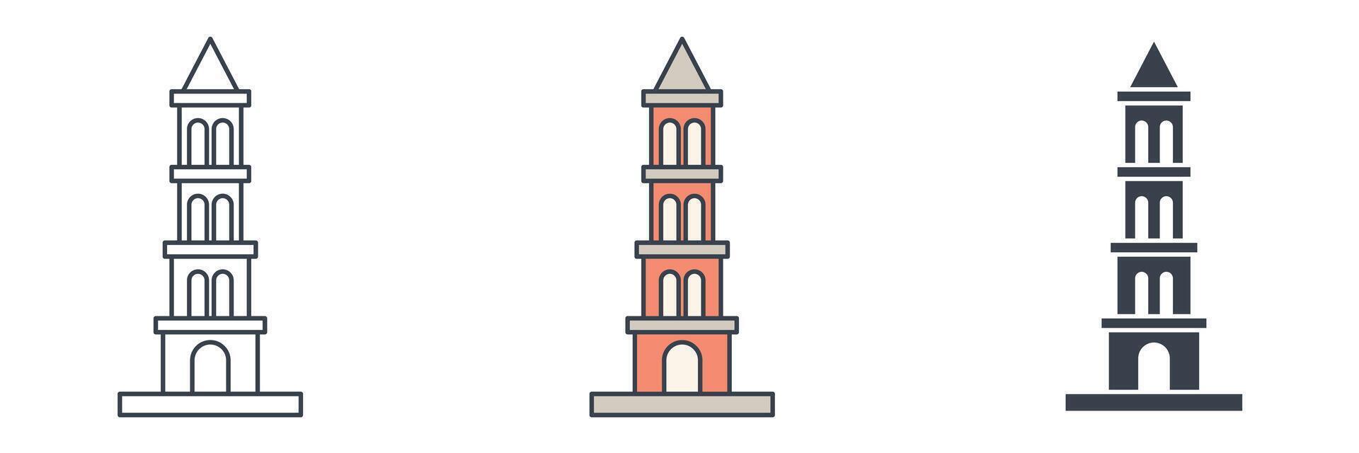 Tower building icon symbol illustration isolated on white background vector