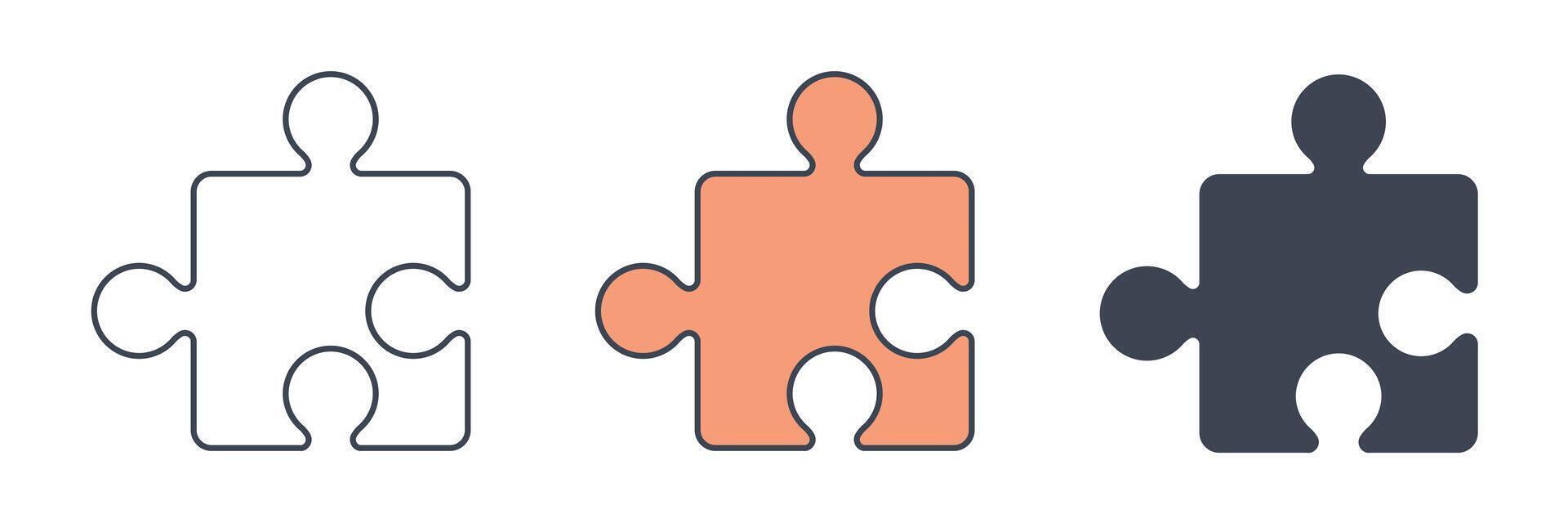 Puzzle Piece icon symbol illustration isolated on white background vector