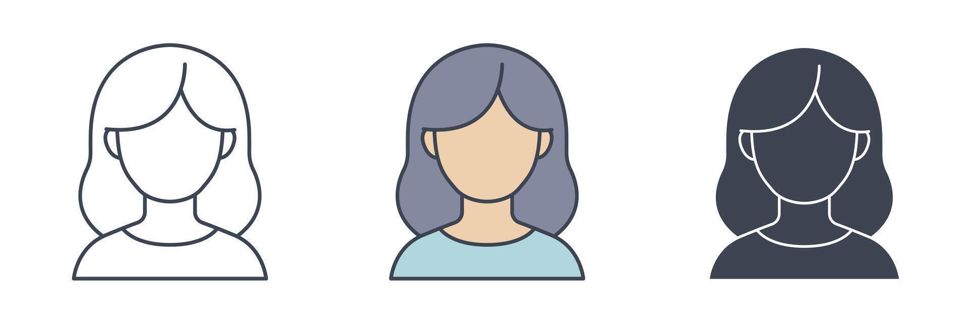 people woman icon symbol illustration isolated on white background vector