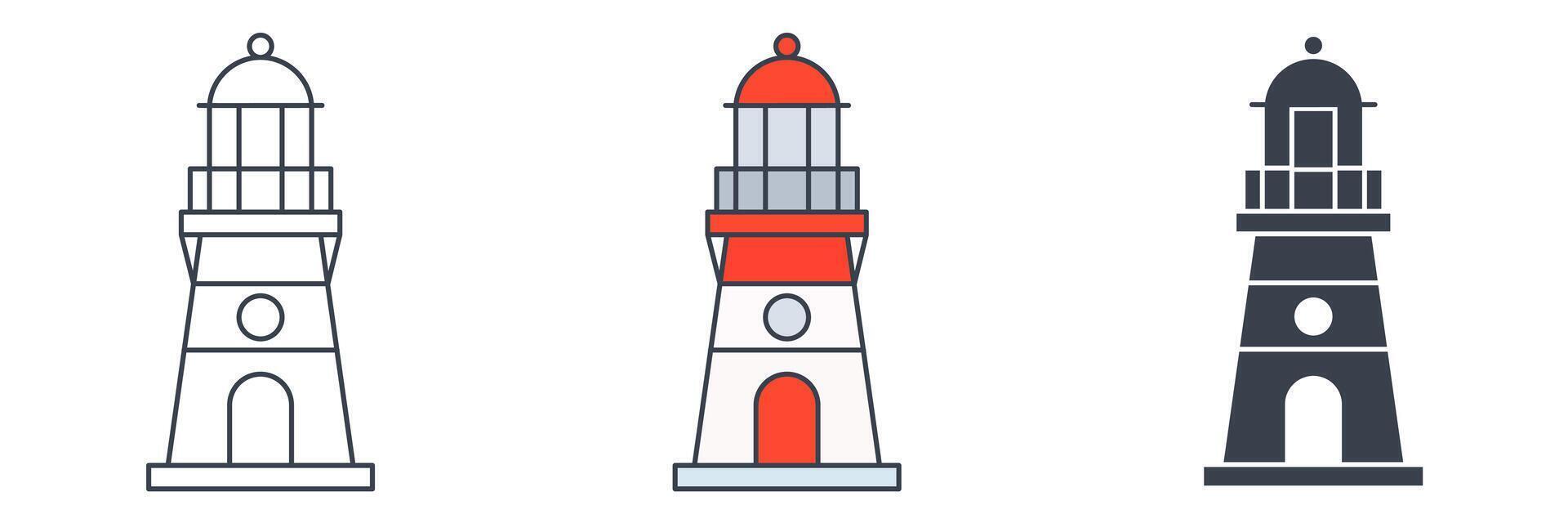 Lighthouse building icon symbol illustration isolated on white background vector