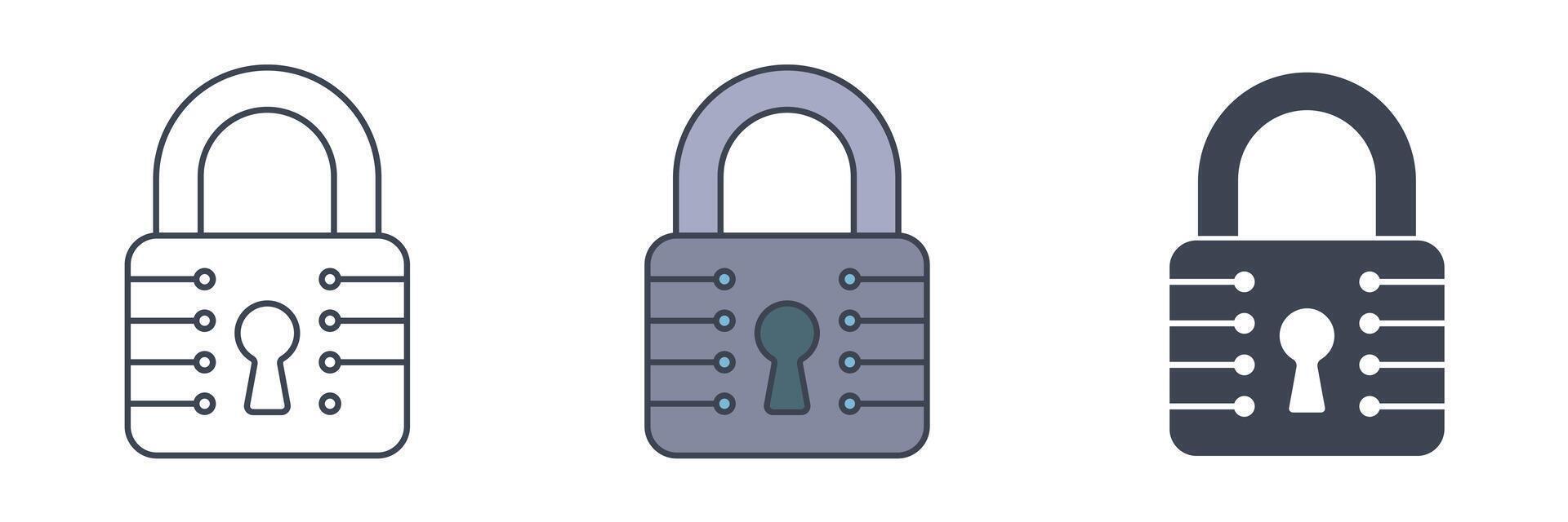 Padlock icon symbol illustration isolated on white background vector