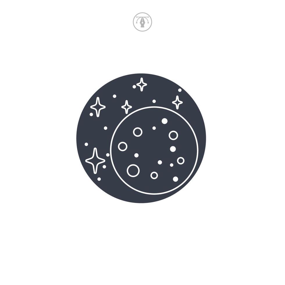 Moon icon symbol illustration isolated on white background vector