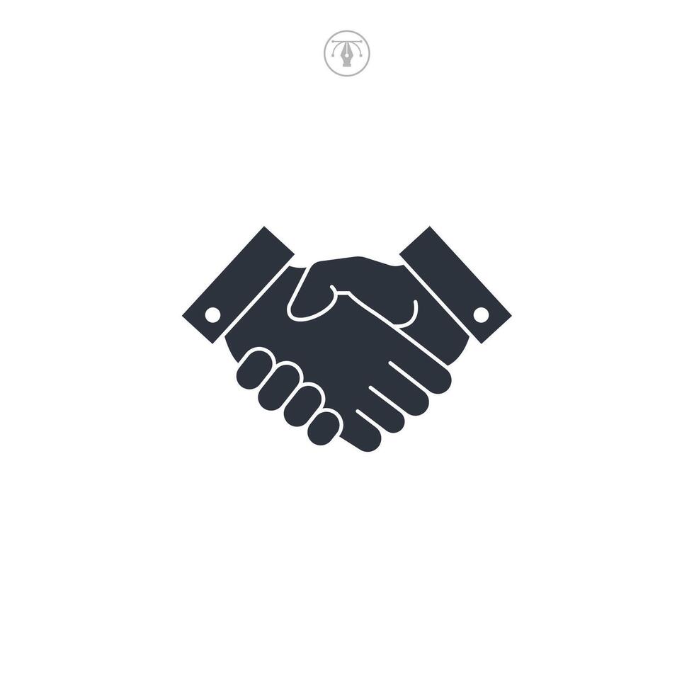 Handshake icon symbol illustration isolated on white background vector
