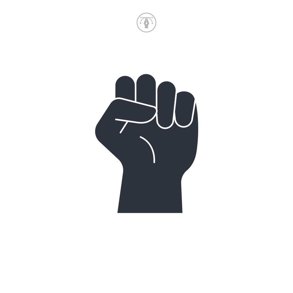 Raised Fist icon symbol illustration isolated on white background vector