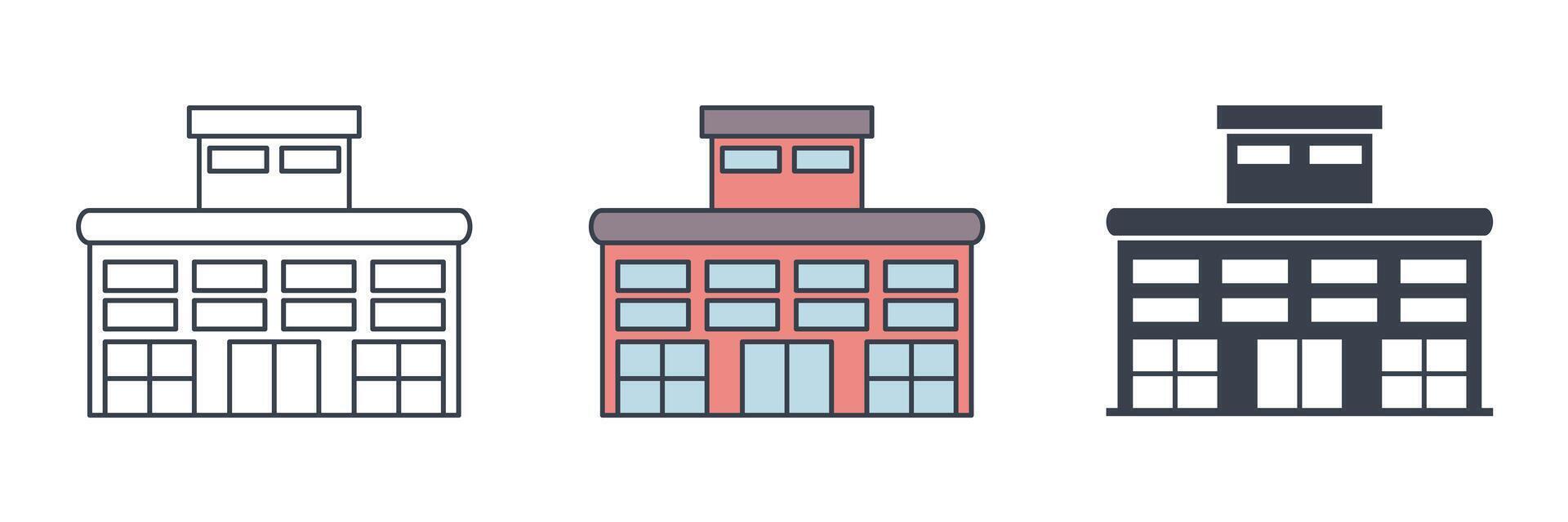 Airport building icon symbol illustration isolated on white background vector