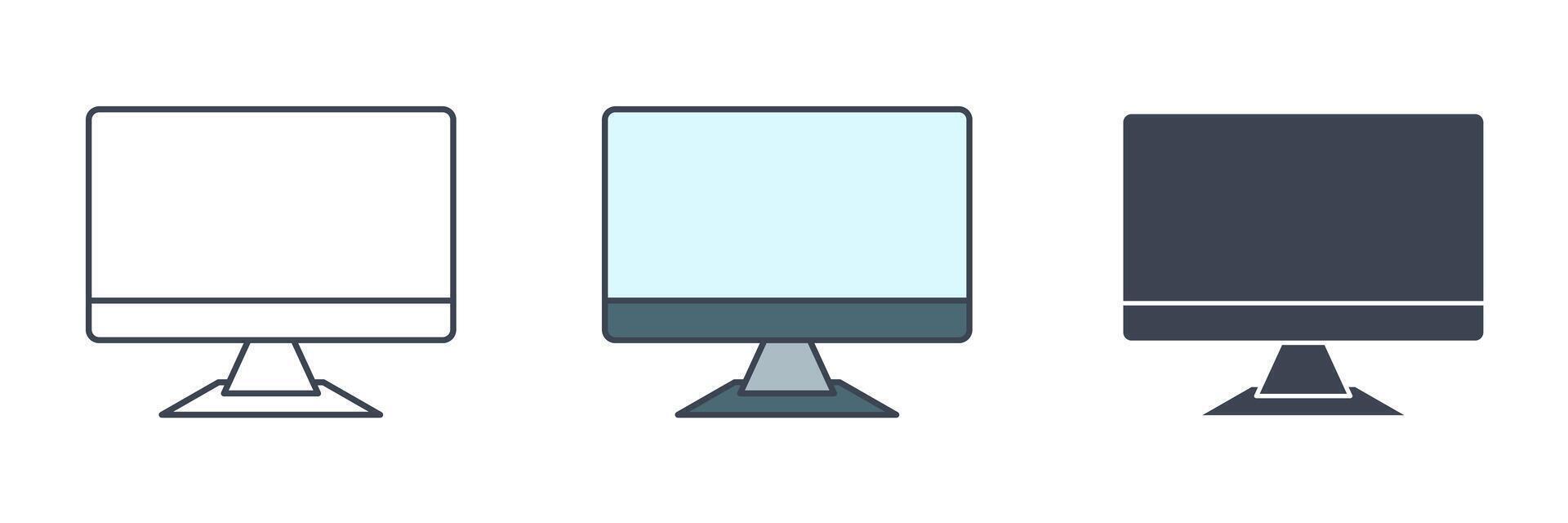 Desktop Computer icon symbol illustration isolated on white background vector