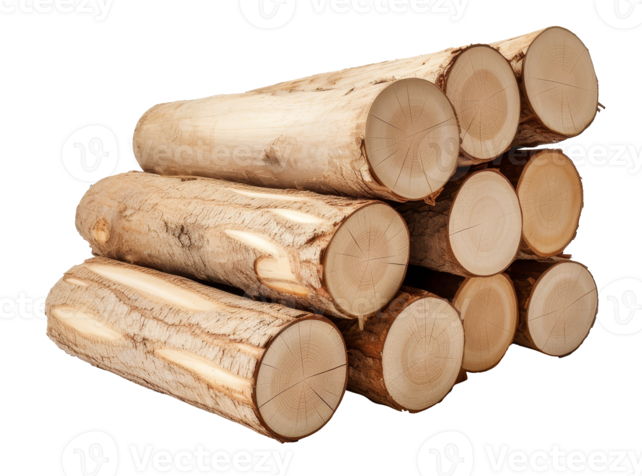 wood logs isolated on transparent background png