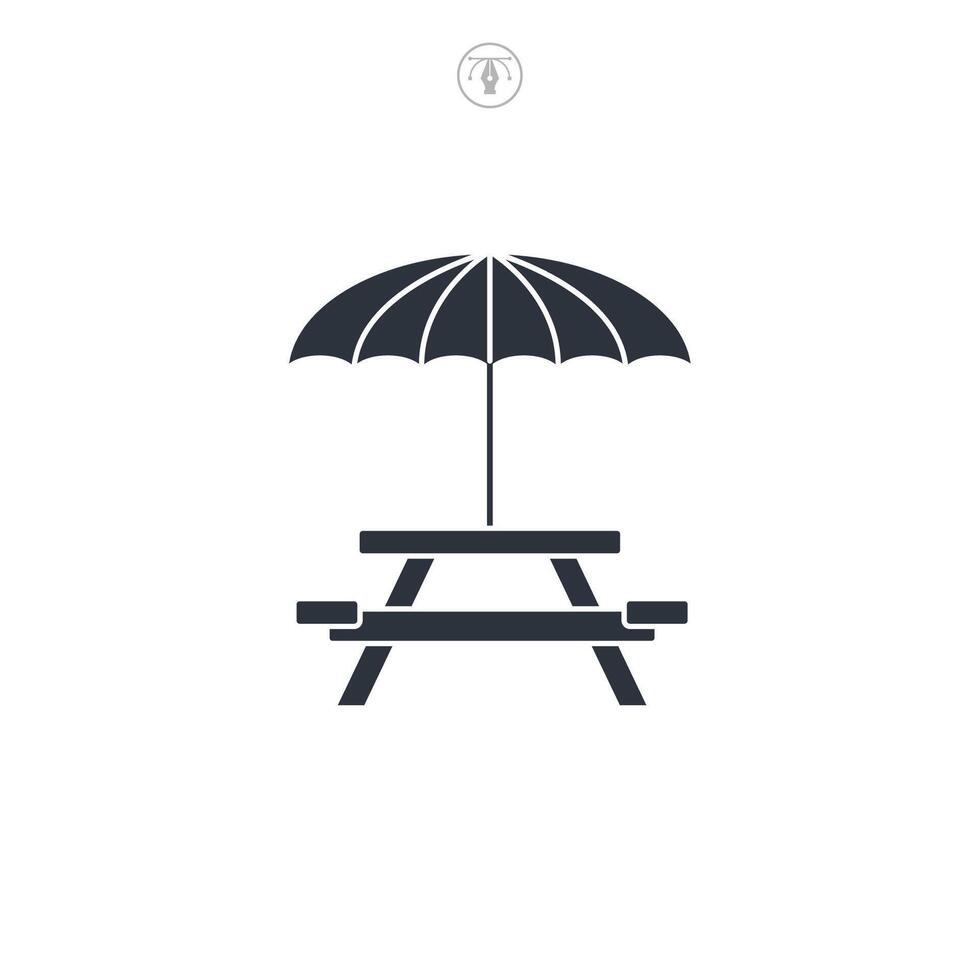 Picnic Table icon symbol illustration isolated on white background vector