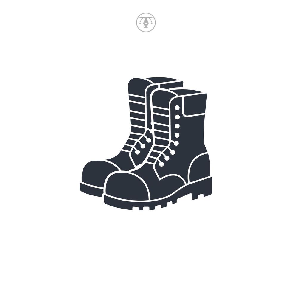 Steel Toed Boots icon symbol illustration isolated on white background vector