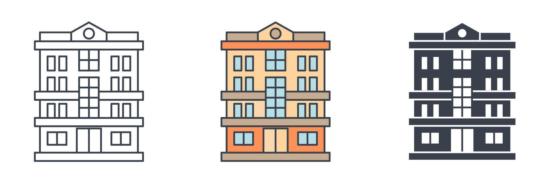 Apartment building icon symbol illustration isolated on white background vector