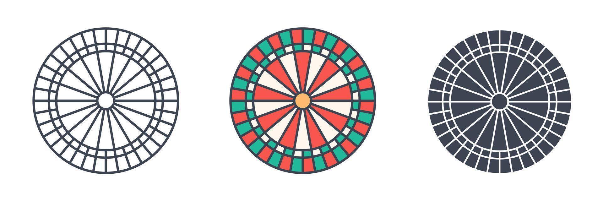 Dartboard icon symbol illustration isolated on white background vector