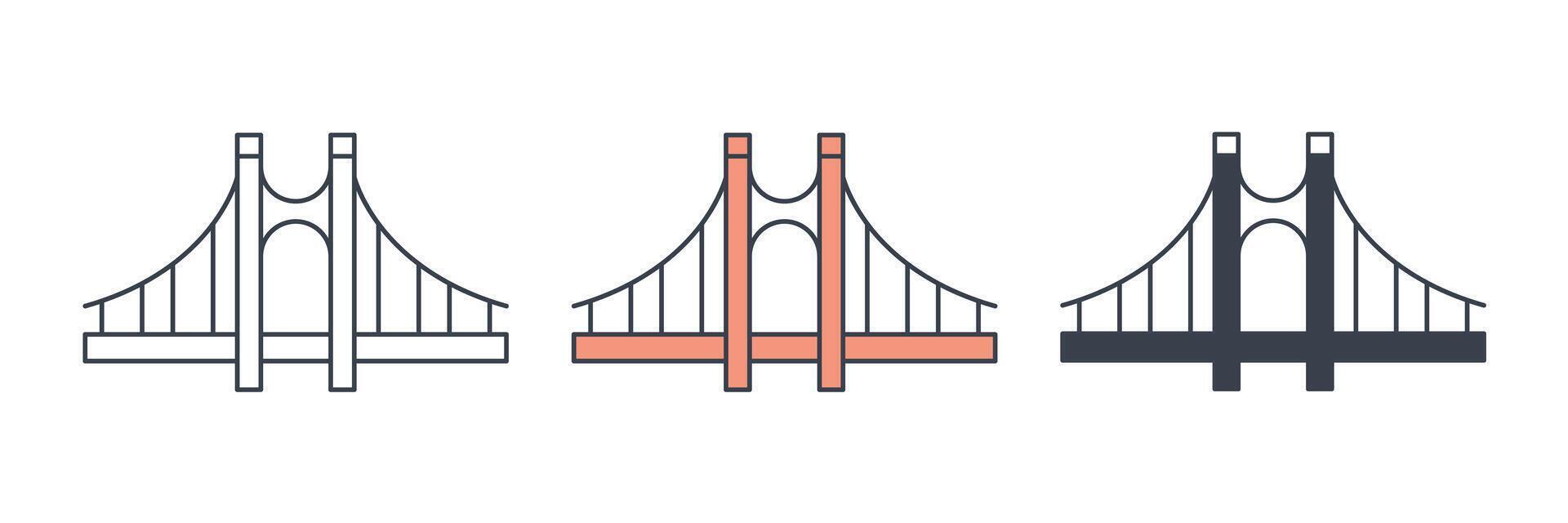 Bridge building icon symbol illustration isolated on white background vector