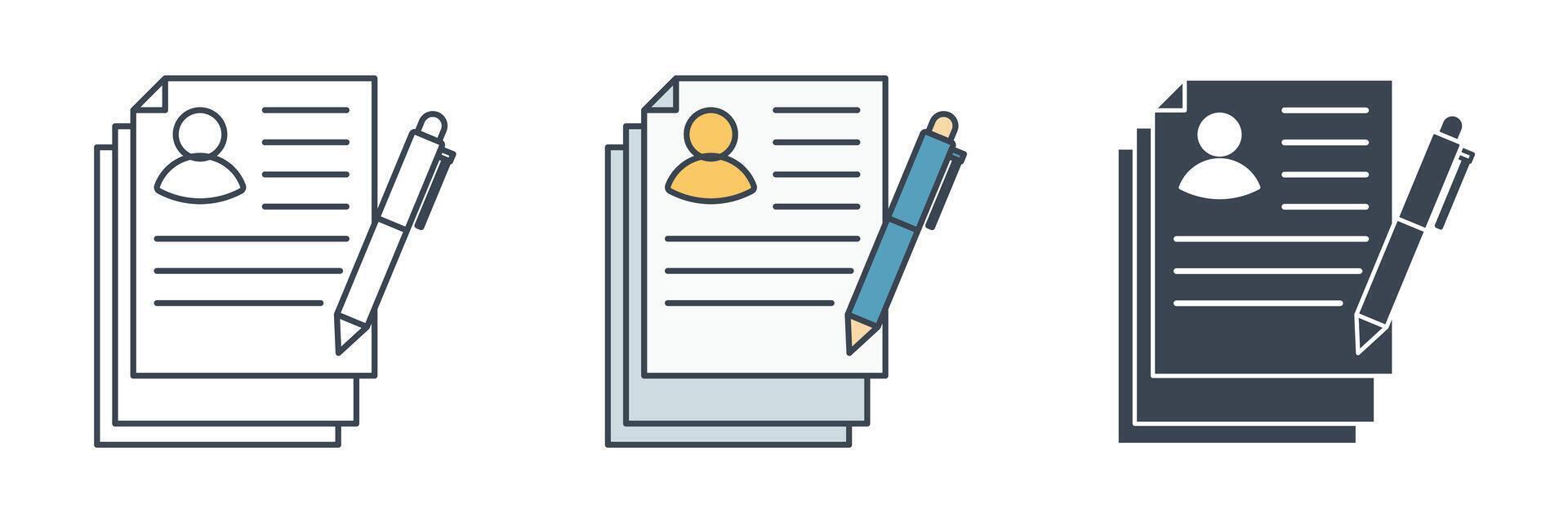 Contract icon symbol illustration isolated on white background vector