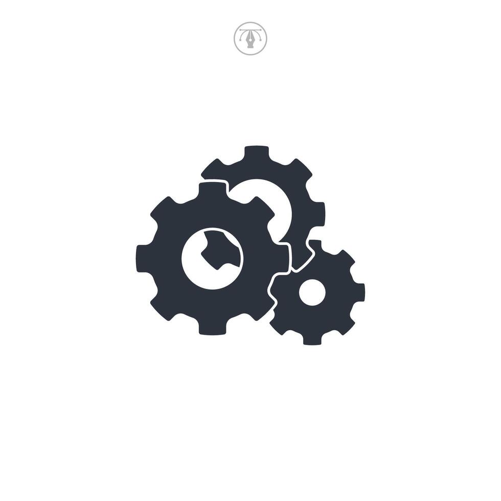 Gear icon symbol illustration isolated on white background vector