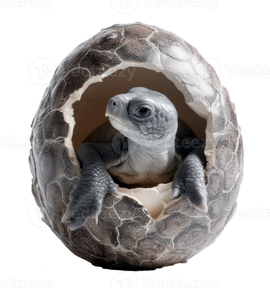 sea turtle hatching from egg isolated on transparent background png