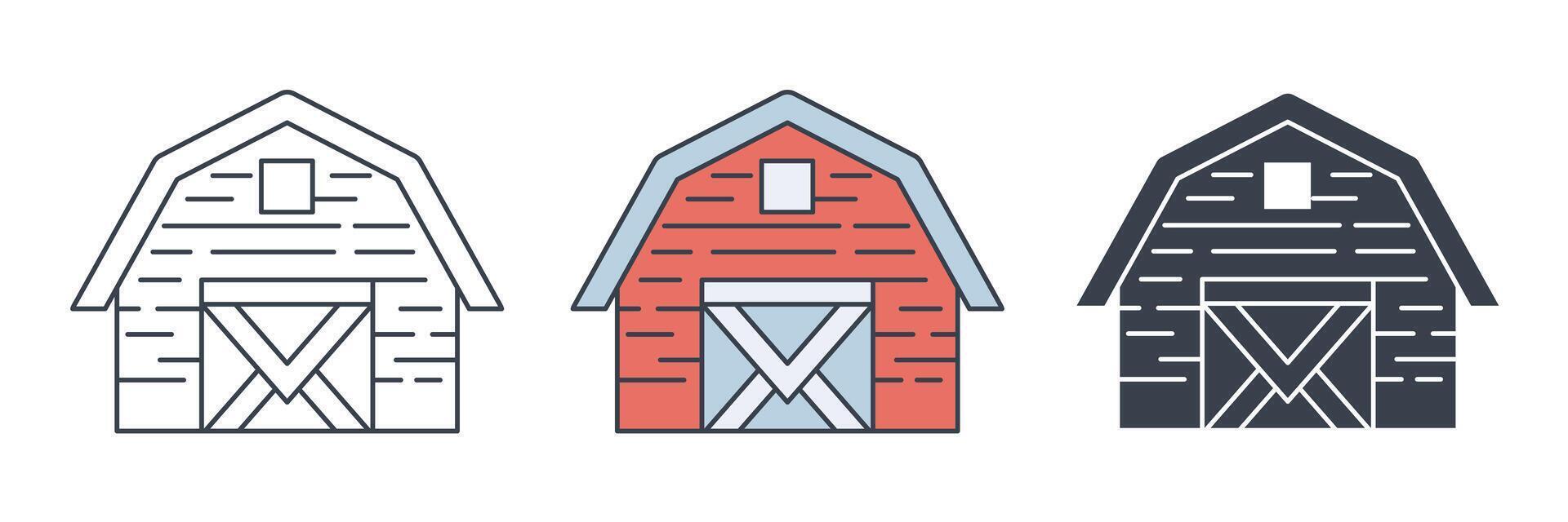 Barn building icon symbol illustration isolated on white background vector