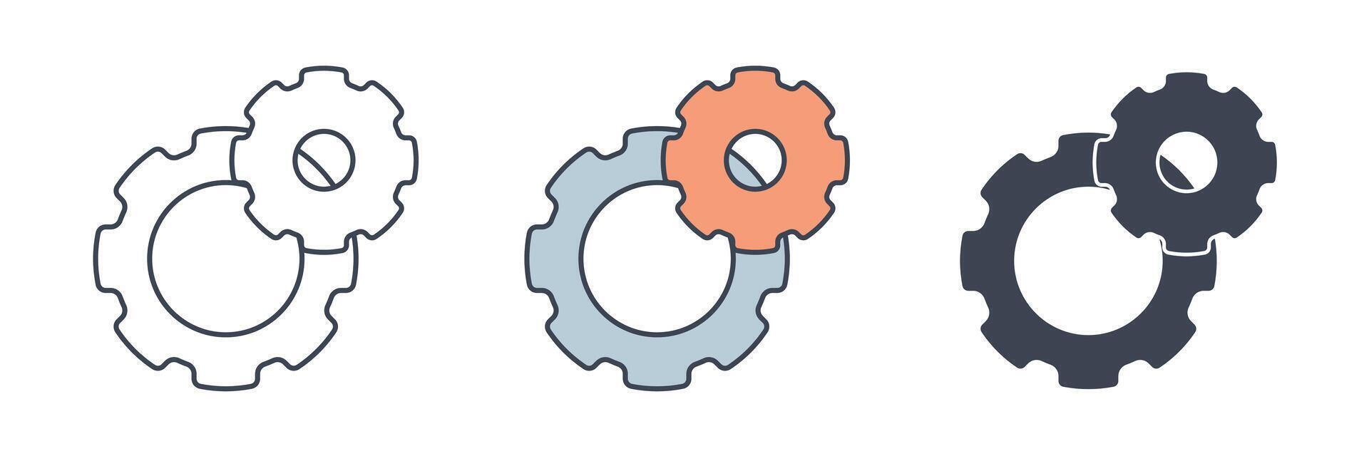 Gear Setting icon symbol illustration isolated on white background vector