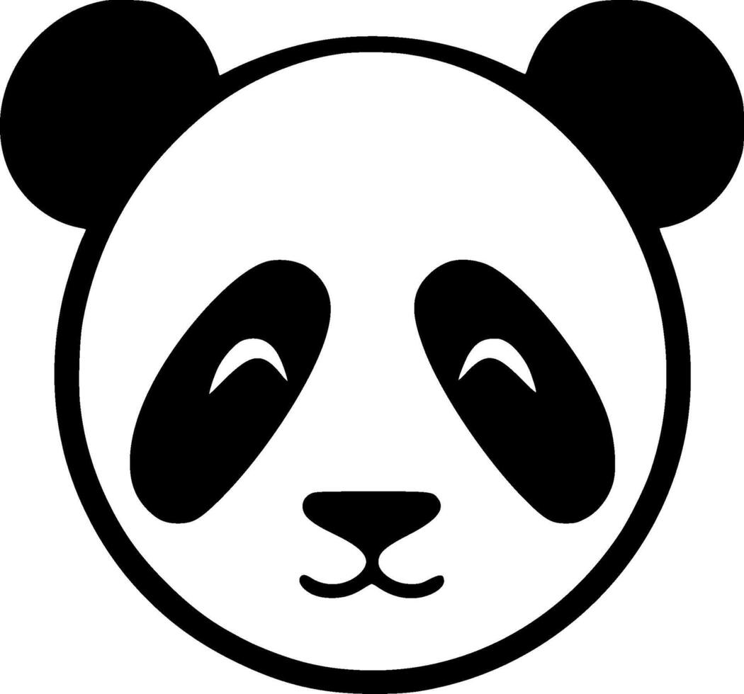Panda, Black and White illustration vector