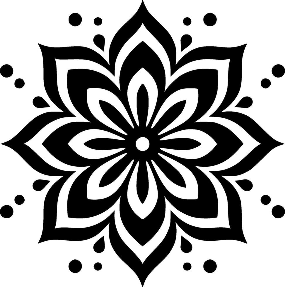 Mandala, Black and White illustration vector