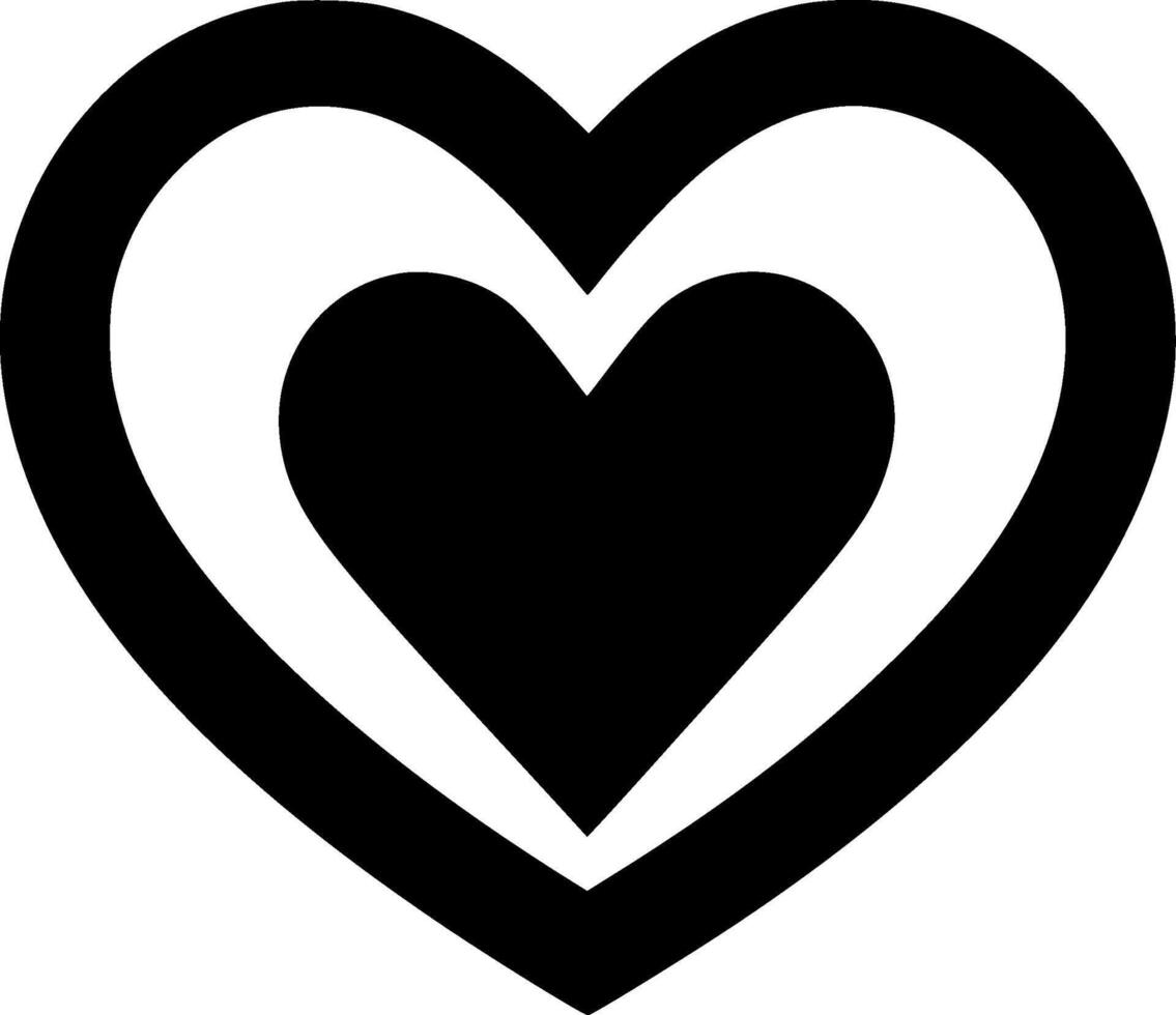 Heart - Black and White Isolated Icon - illustration vector