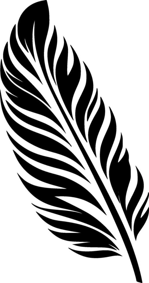 Feather - Black and White Isolated Icon - illustration vector
