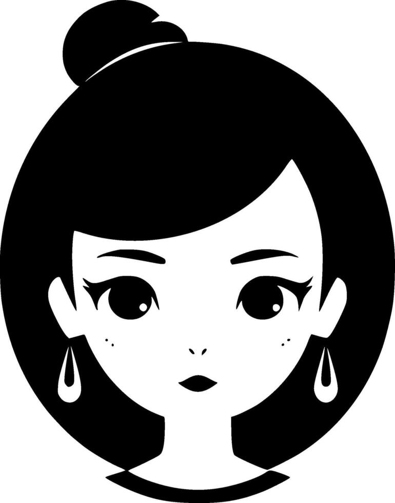 Girl, Minimalist and Simple Silhouette - illustration vector