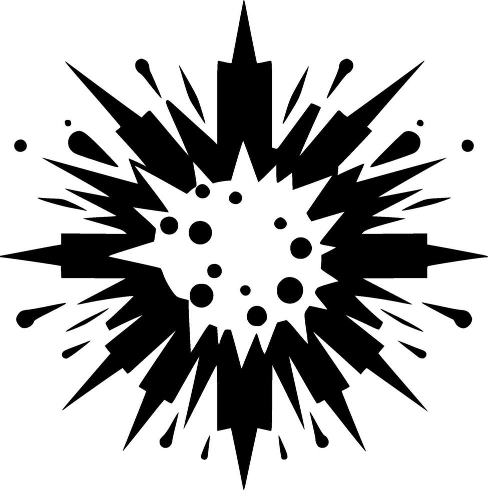 Explosion - Black and White Isolated Icon - illustration vector