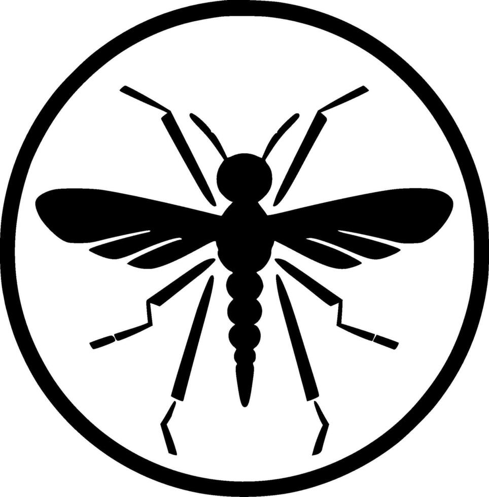 Mosquito, Minimalist and Simple Silhouette - illustration vector