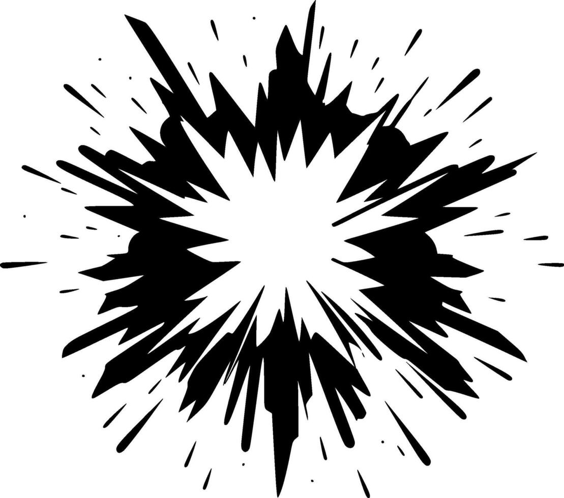 Explosion, Black and White illustration vector