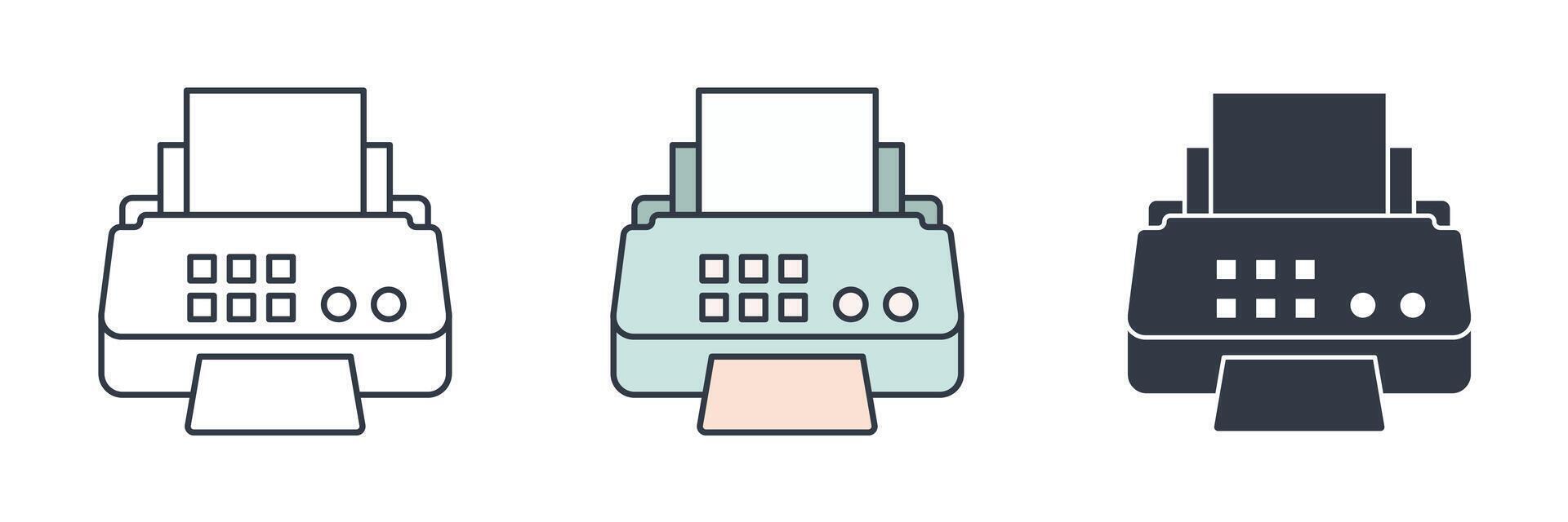 Fax machine icon symbol illustration isolated on white background vector