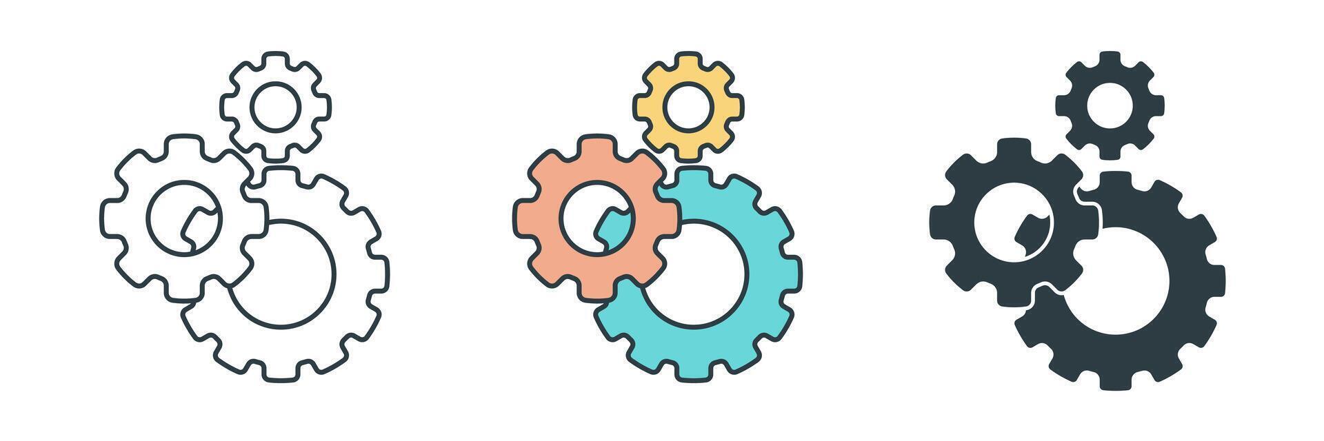 Gear icon symbol illustration isolated on white background vector