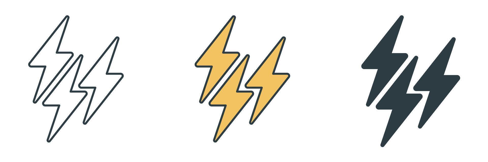 Lightning Bolt icon symbol illustration isolated on white background vector