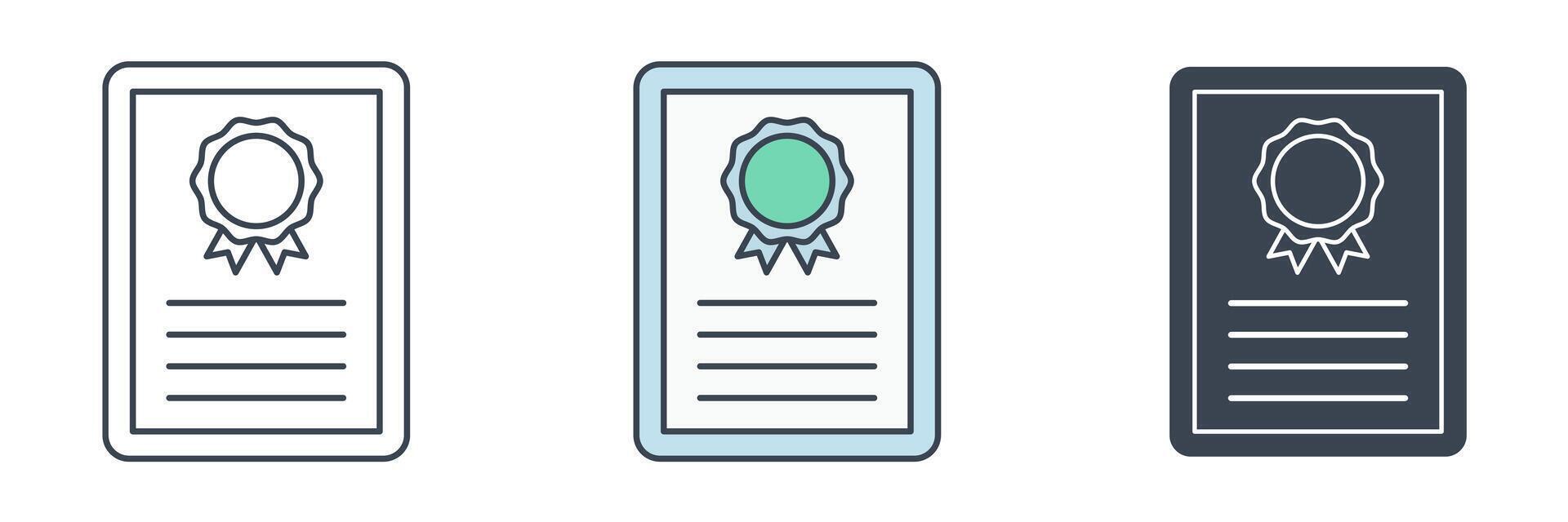 Certificate icon symbol illustration isolated on white background vector