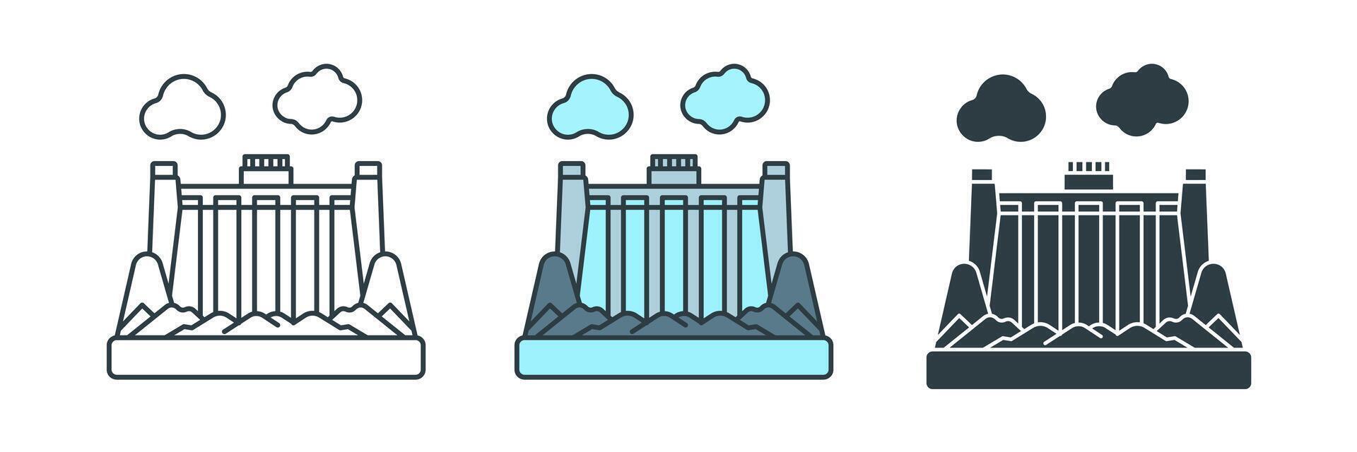 Water Dam icon symbol illustration isolated on white background vector