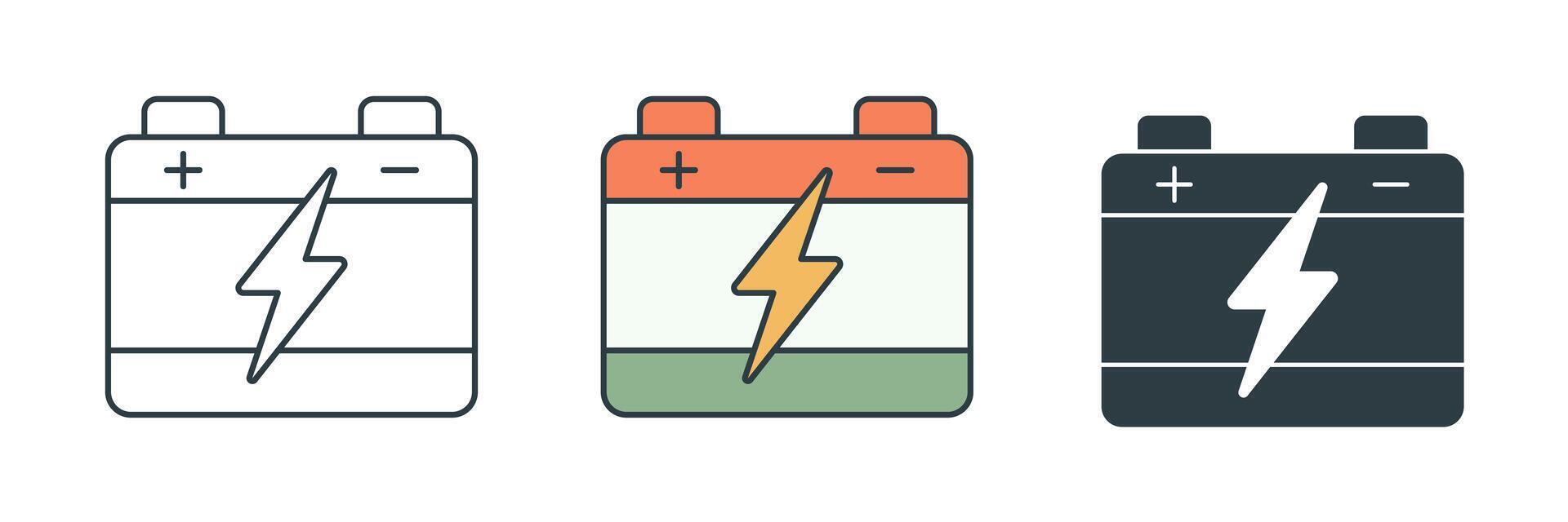Battery icon symbol illustration isolated on white background vector